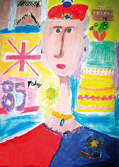 Portrait of Queen Elizabeth II - children's art competition | UK news
