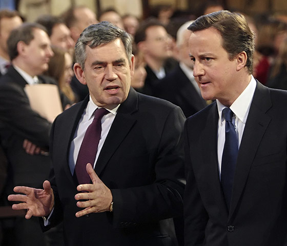 Business Week: British Prime Minister Gordon Brown (L)