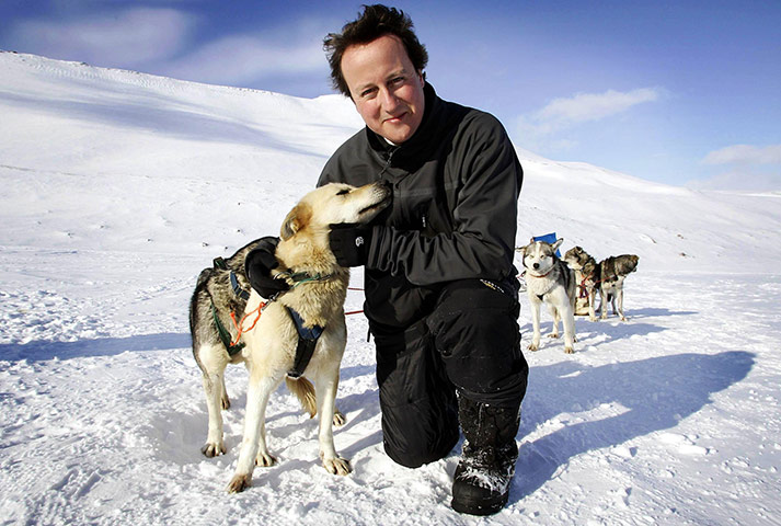 Tory green policy: Cameron, leader of Britain's Conservative Party on Svalbard