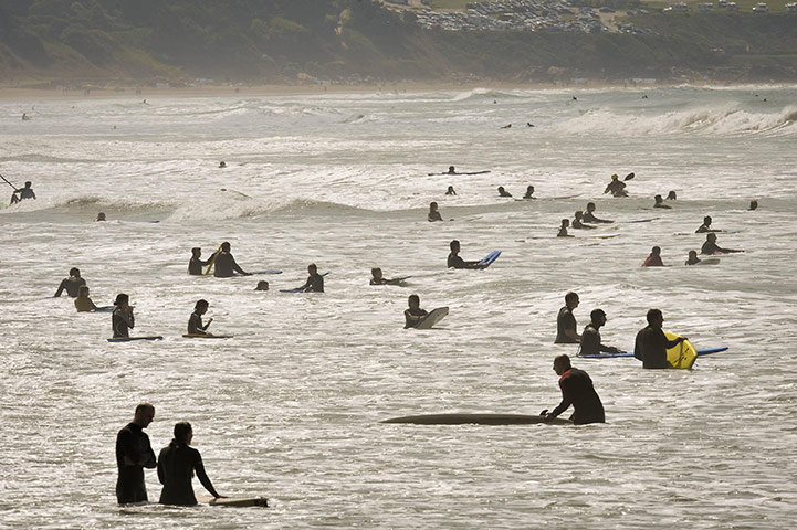 easter weather: Woolacombe beach, North Devon