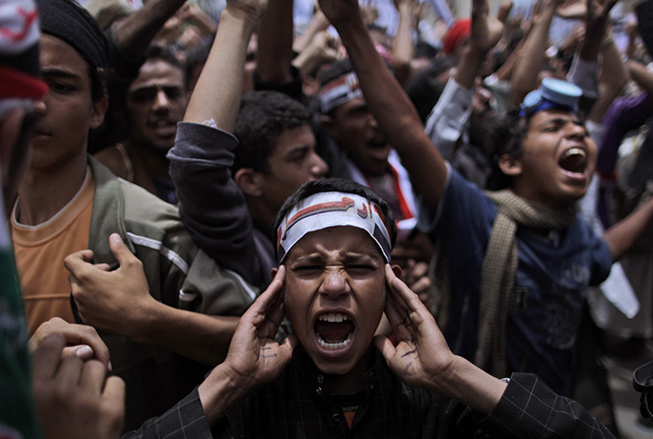 24 hours in pictures : Anti-government protestors in Yemen