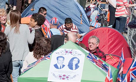 royal wedding westminster abbey. Royal wedding revellers camp