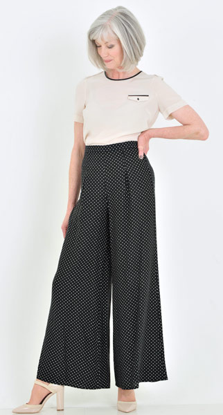 Line-up: Palazzo pants: Silk top