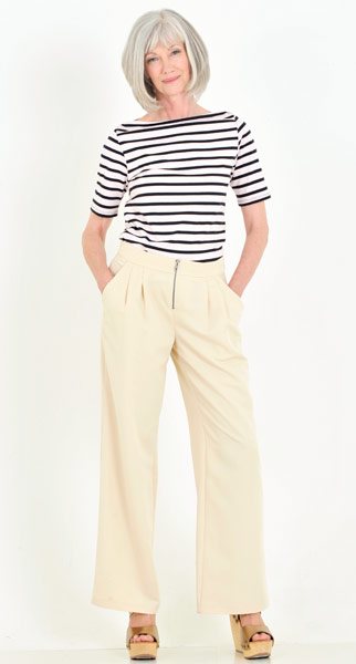 Line-up: Palazzo pants: Breton top