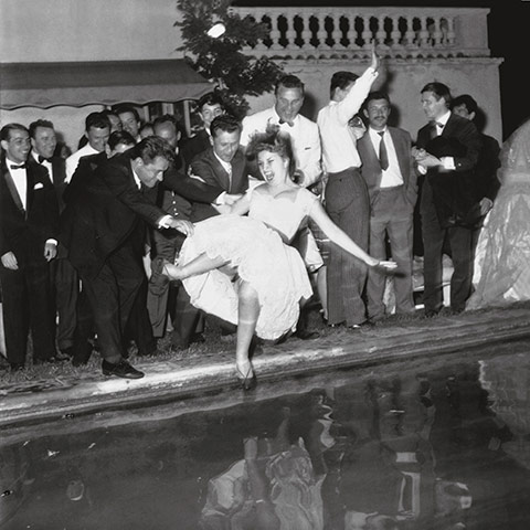 Cannes: A woman is thrown into a swimming pool