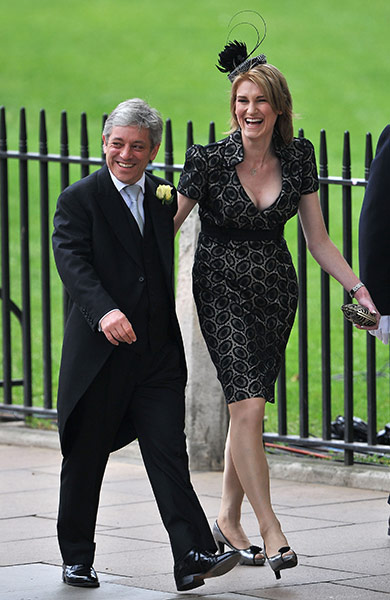 Wedding guests: House of Commons Speaker John Bercow and Sally Bercow arrive 