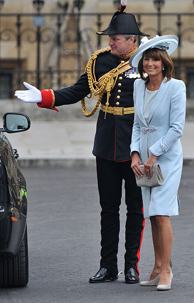 Wedding guests: Mother of the bride Carole Middleton arrives to attend the Royal Wedding 