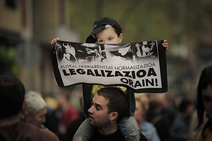 24 hours in pictures: Bilbao, Spain: Rally calling for the legalisation of the Sortu party