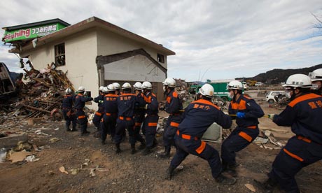 Police help remove debris