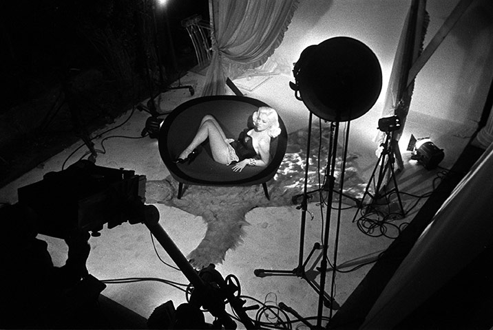 Elstree: British actress Diana Dors is pictured at Elstree Studios