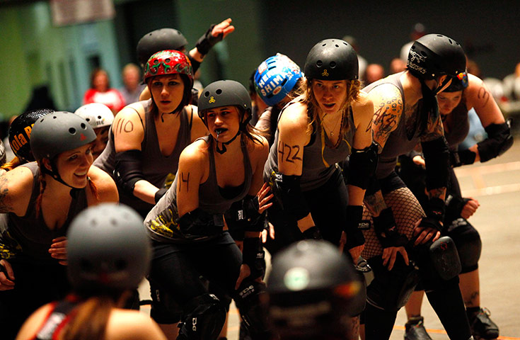 24 hours in pictures: Members of the Detroit Derby Girls, Michigan