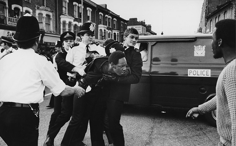 Brixton Riots: Man being arrested during Brixton riots