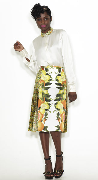 The line-up: skirts: Silk blouse
