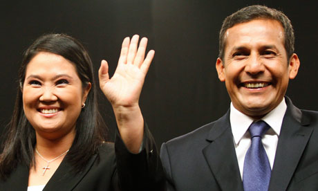 Peruvian presidential candidates Keiko Fujimori and Ollanta Humala