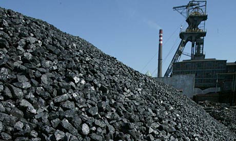 Freshly mined, high quality coal awaits transport in Katowice, Poland