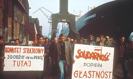Solidarity demonstration at Gdansk Shipyard in 1988
