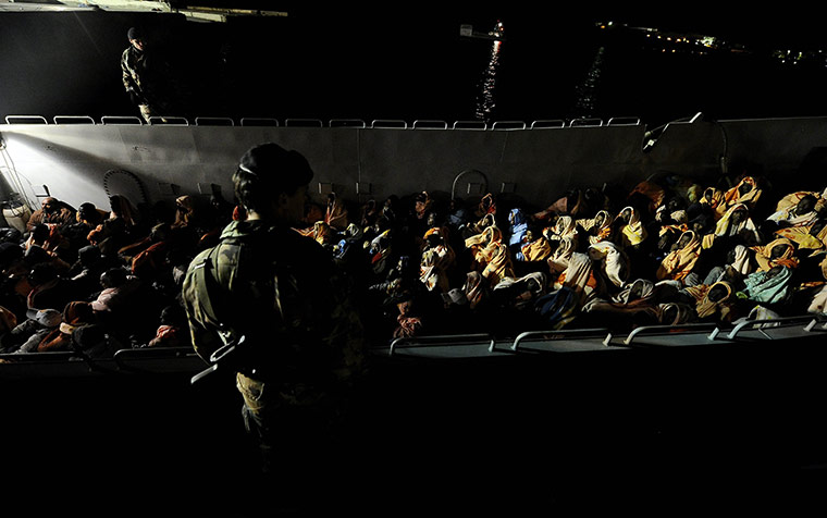 24 Hours in Pictures: Some of the 600 migrants that arrived in the port of Lampedusa