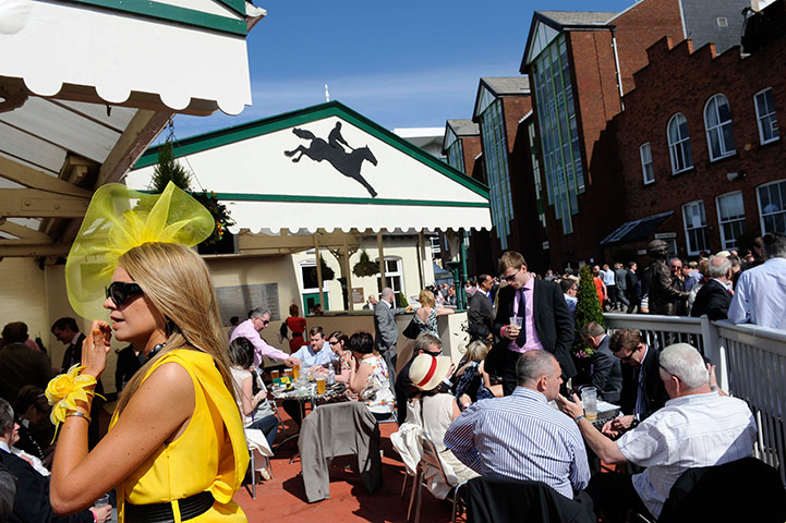 Grand National: Punters enjoy the sunshine before the racing starts