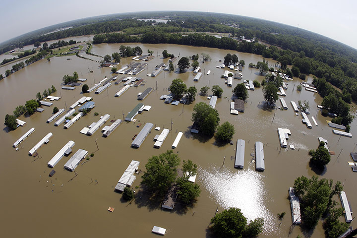 Memphis floods: A flooded residential area in Memphis