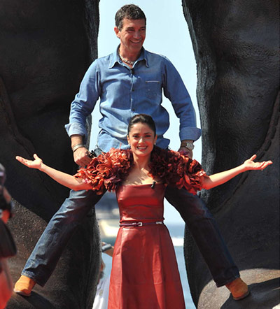 Cannes 2011: day one: Cannes 2011: Antonio Banderas and Salma Hayek