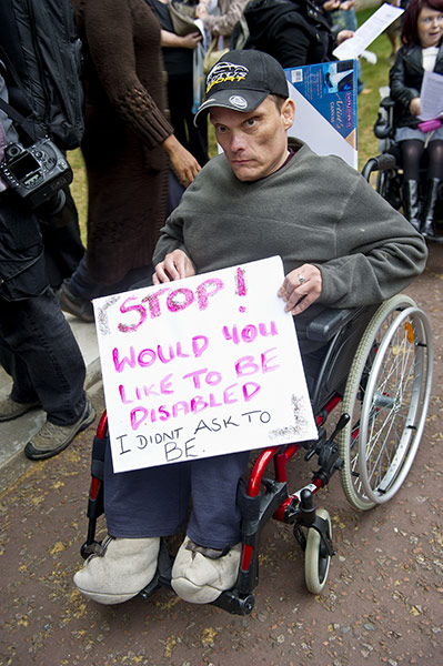 Hardest Hit march: A disabled man