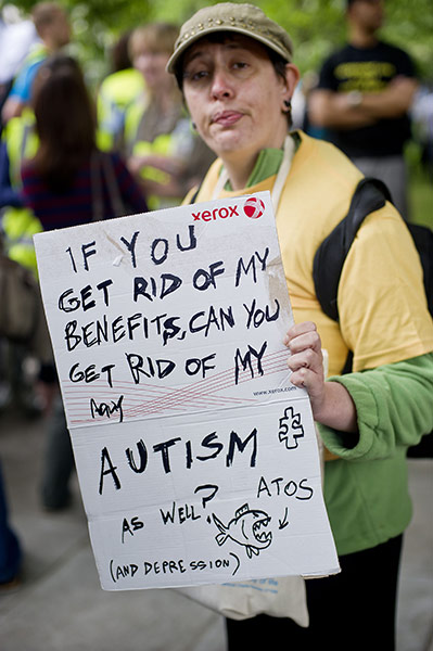 Hardest Hit march: A woman suffering from autism