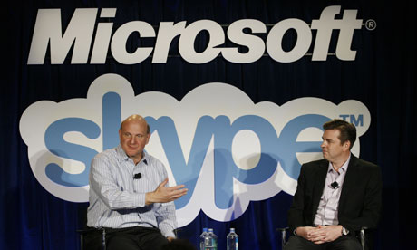 Microsoft CEO Steve Ballmer and Skype CEO Tony Bates