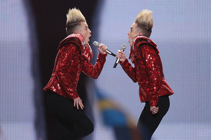 Eurovision Semi Finals: John and Edward Grimes of the band Jedward