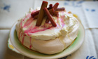Rhubarb and custard pavlova recipe