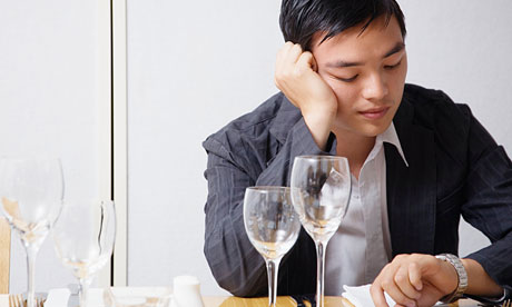 Young Man Waiting in Restaurant