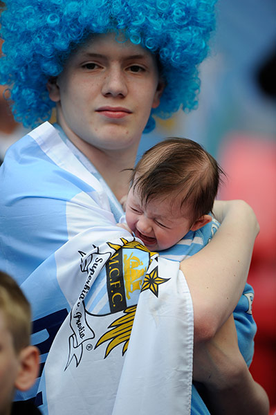 FA Cup Final City v Stoke: Very young Manchester City fan