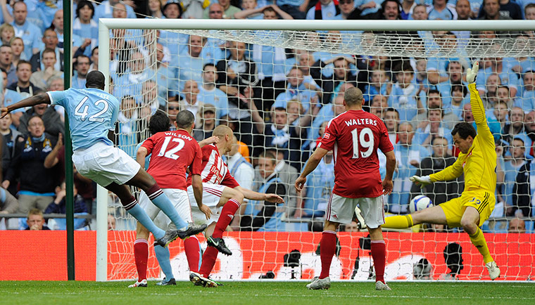 FA Cup Final City v Stoke: Yaya Toure scores the winning goal