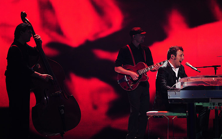 Eurovision finals: Raphael Gualazzi representing Italy performs his song Madness Of Love  