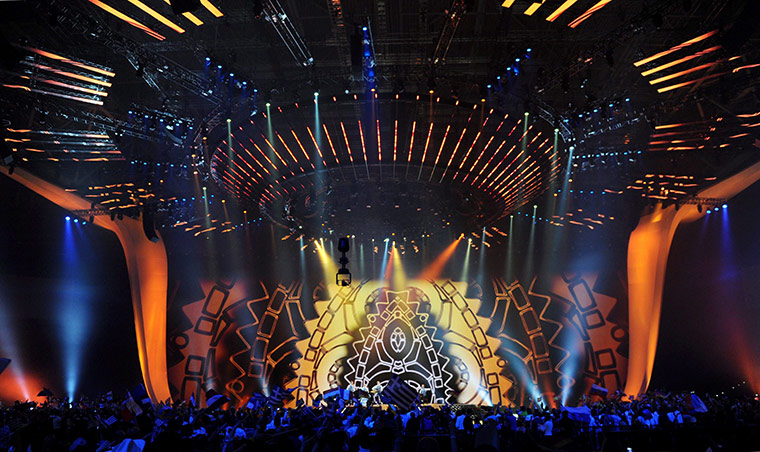 Eurovision finals: Sjonni's Friends representing Iceland perform