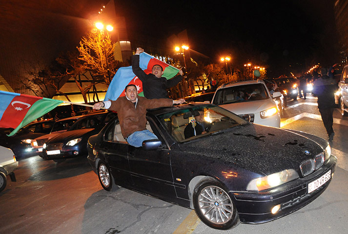 Eurovision finals: Thousands of people celebrate in Baku after Azerbaijan's Eurovision win