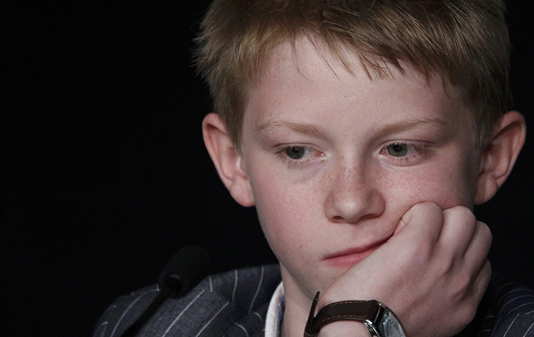 Cannes day five: Cast member Thomas Doret attends a news conference for Le Gamin au Velo