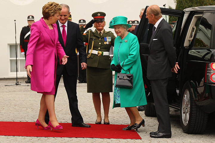 The Queen visits Ireland: Queen Elizabeth II and Prince Philip, Duke of Edinburgh are greeted