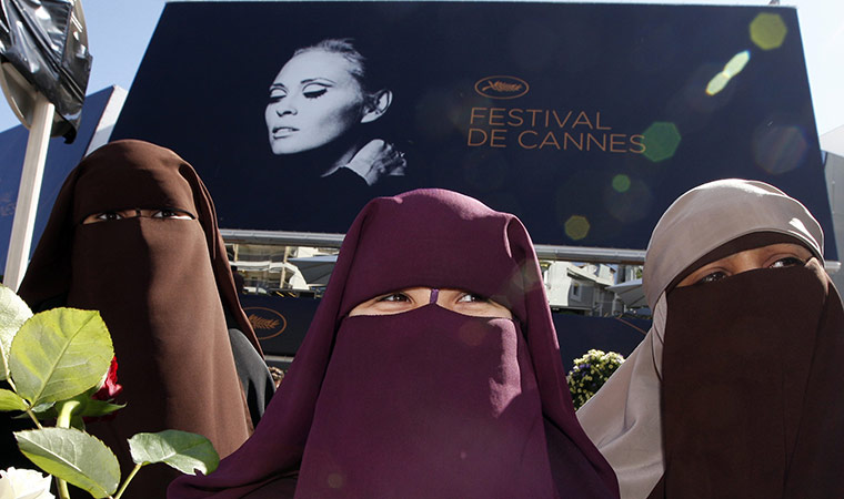 Cannes day 7: Muslim women protest against the niqab ban in Cannes