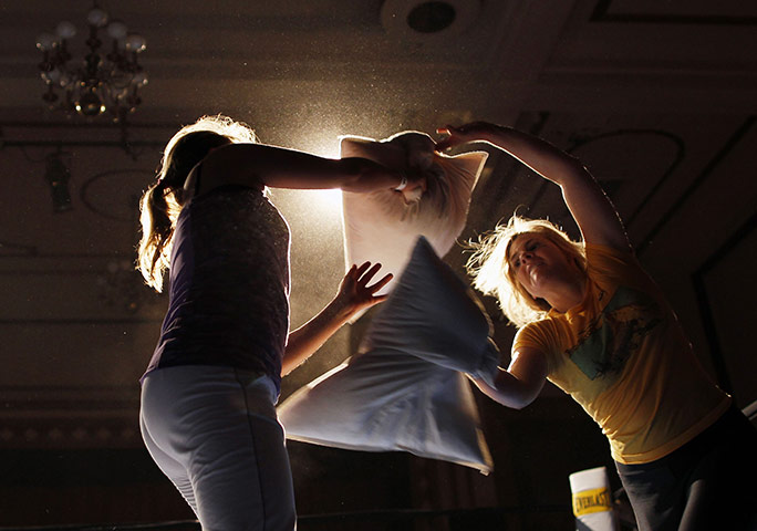 24 hours in pictures: Pillow Fighting World Championships, New York