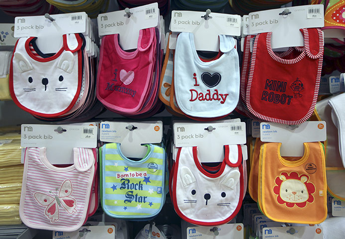 Business Week: Baby bibs in a Mothercare Store