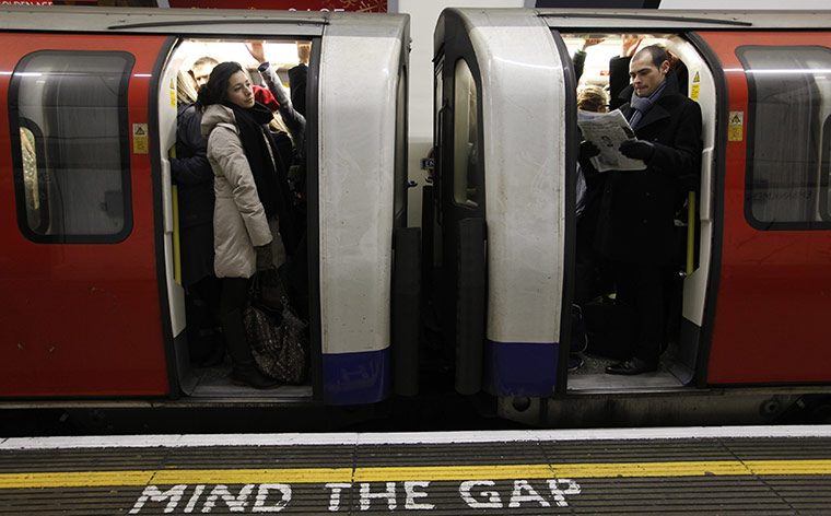 Business Week: A packed rush hour tube train in London