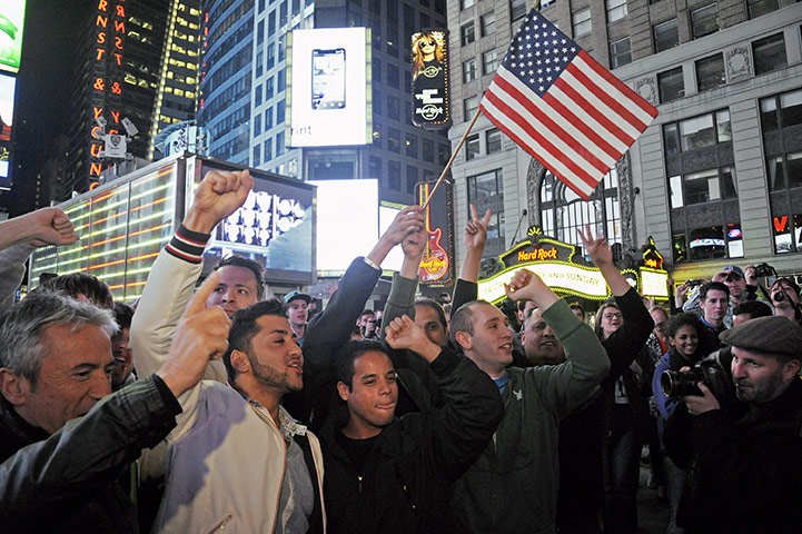 Bin Laden US reaction: Crowds Gather in Times Square on News of Bin Laden Death.
