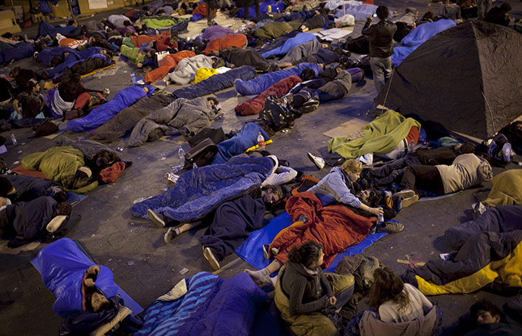 Madrid protests saturday: resting