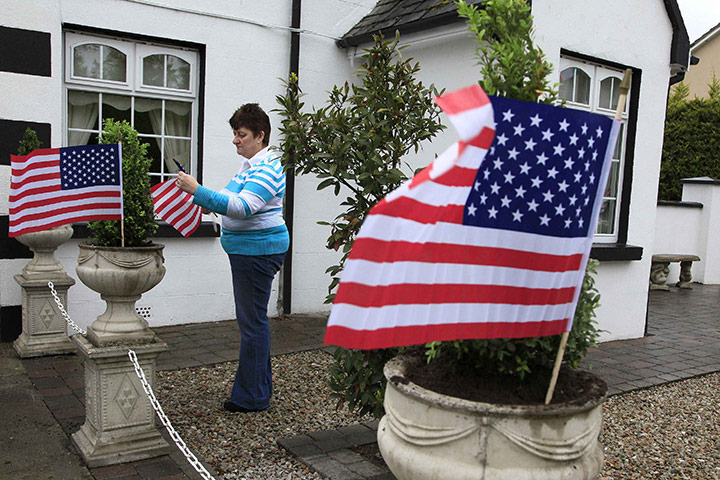 Moneygall: A woman decorates her house