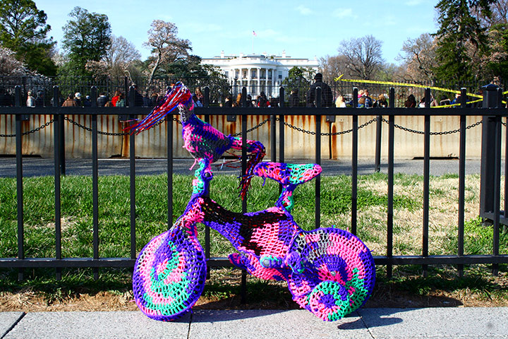 Olek: Child's bike in Washington DC