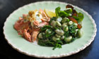 Baked salmon salad with sea vegetables recipe