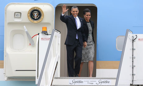 The Obama's arrive at Dublin Airport