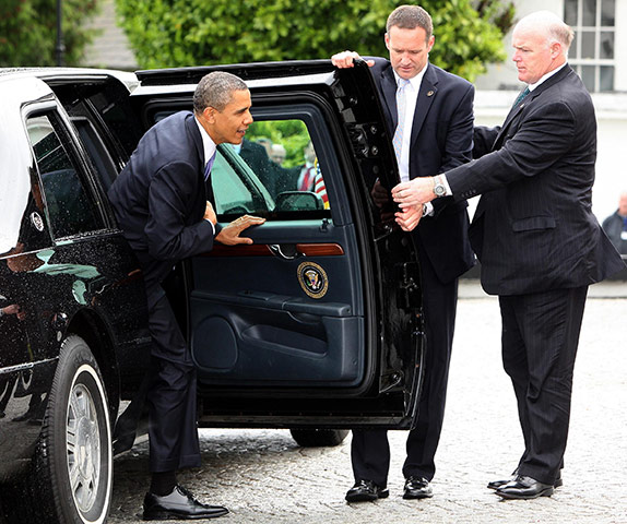 Obama in Ireland: US President Barack Obama steps from his limousine 