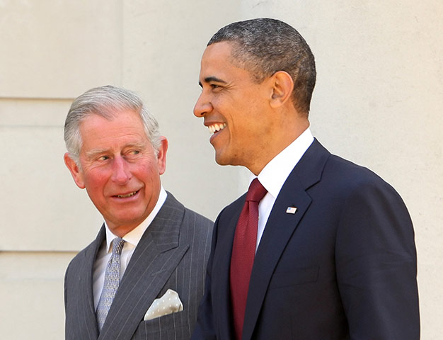 Obama UK visit: Prince Charles walks with Barack Obama