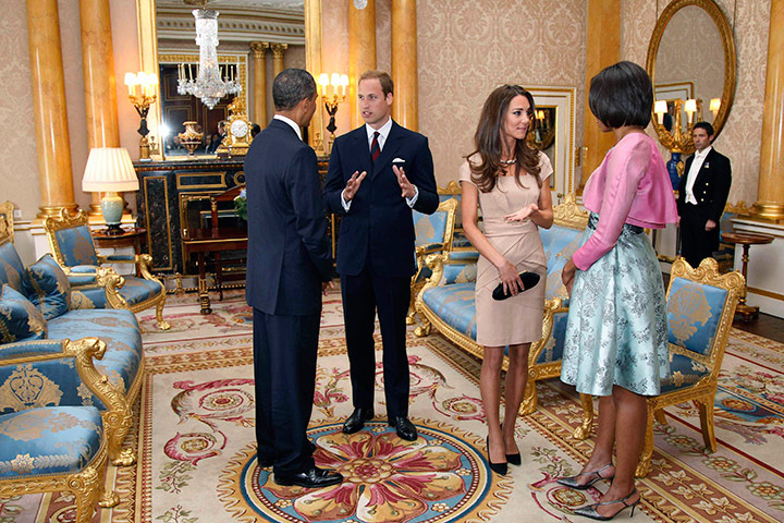 Obama UK visit: Barack and Michelle Obama chat with Prince William and Catherine